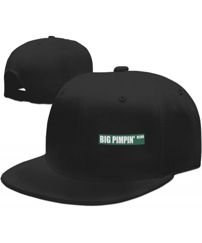 Big Pimpin BLVD Hat Black Flat Brim Trucker Hats Adjustable Hip Hop Baseball Cap Black $12.65 Baseball Caps