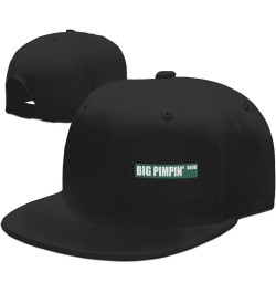 Big Pimpin BLVD Hat Black Flat Brim Trucker Hats Adjustable Hip Hop Baseball Cap Black $12.65 Baseball Caps