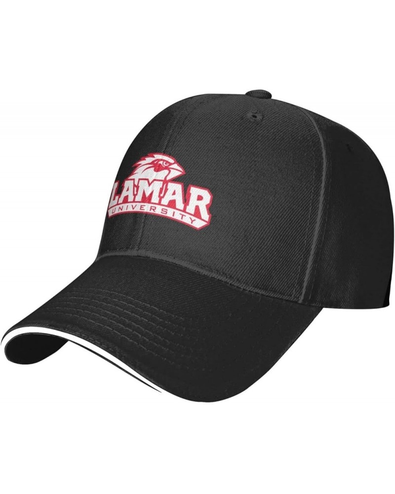 Lamar University Unisex Classic Hat Adjustable Fashion Casquette for Men Women Black $11.19 Baseball Caps