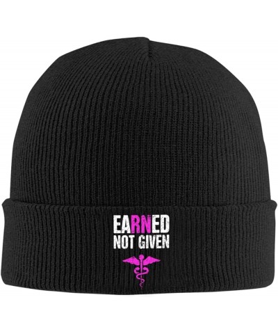 Earned Not Given Rn Registered Nurse Nursing Adult Knitted Hat Beanie Winter Warm Skull Hat - Men Women Black $21.91 Skullies...