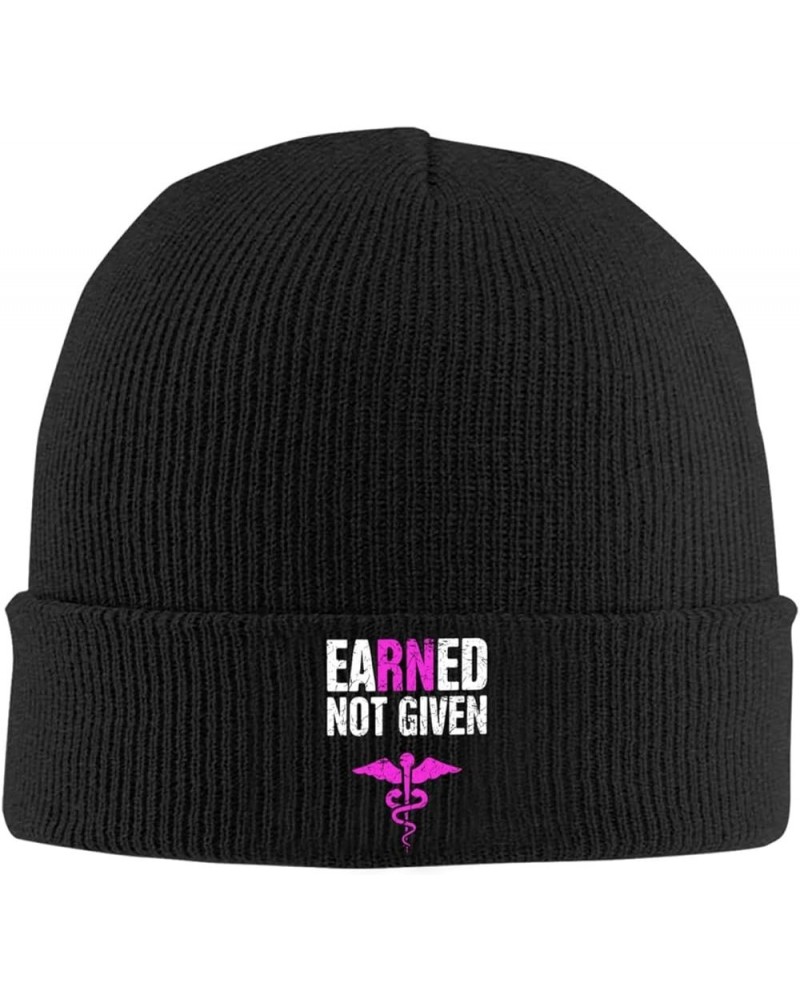 Earned Not Given Rn Registered Nurse Nursing Adult Knitted Hat Beanie Winter Warm Skull Hat - Men Women Black $21.91 Skullies...