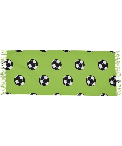 Acpiggto Winter Scarf Warm Shawl Soccer Football Sports Green Faux Cashmere Wool Scarves $11.70 Scarves