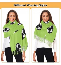 Acpiggto Winter Scarf Warm Shawl Soccer Football Sports Green Faux Cashmere Wool Scarves $11.70 Scarves