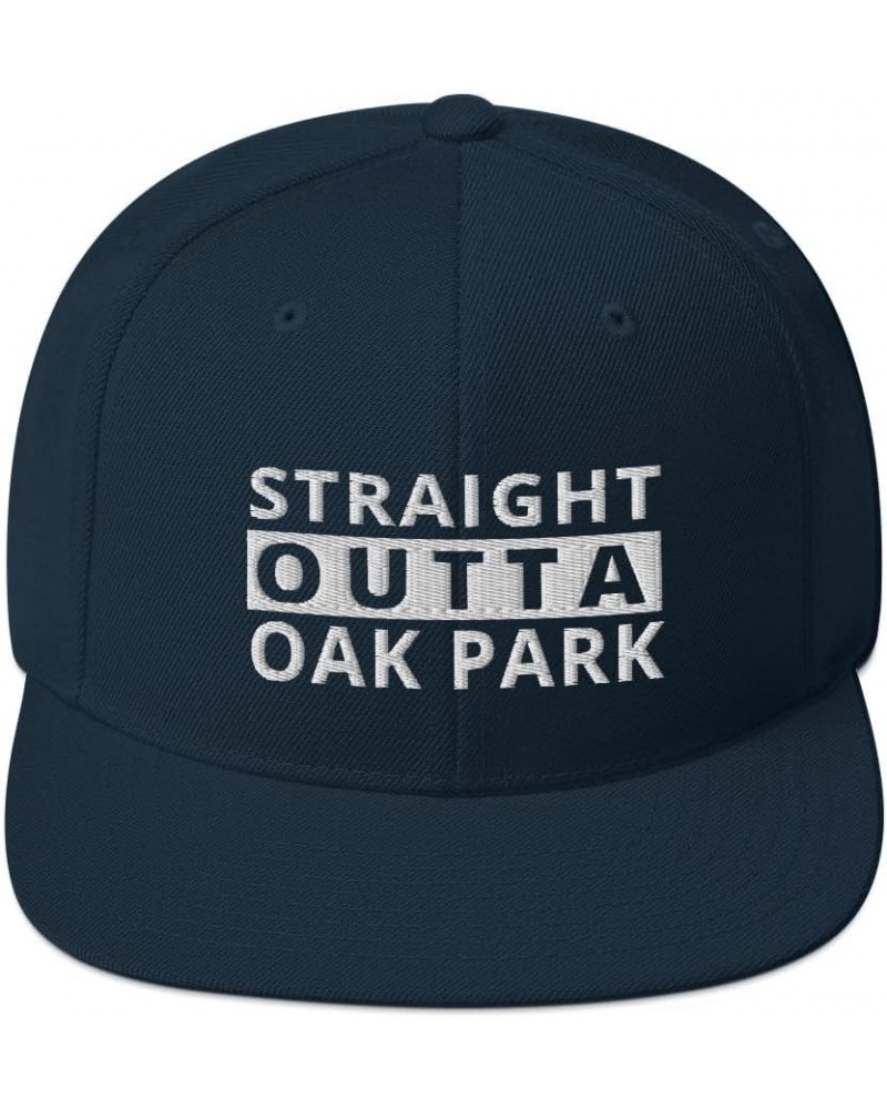 Straight Outta Oak Park Snapback Hat Michigan Dark Navy $17.13 Baseball Caps