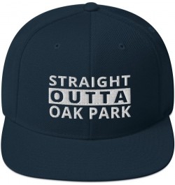 Straight Outta Oak Park Snapback Hat Michigan Dark Navy $17.13 Baseball Caps