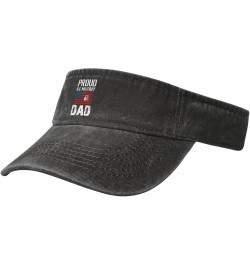 Proud U S Military Dad USA Flag Sun Visor Hats for Women Men Sun Hat Vintage Golf Hat Adjustable Baseball Cap Black $11.39 Vi...