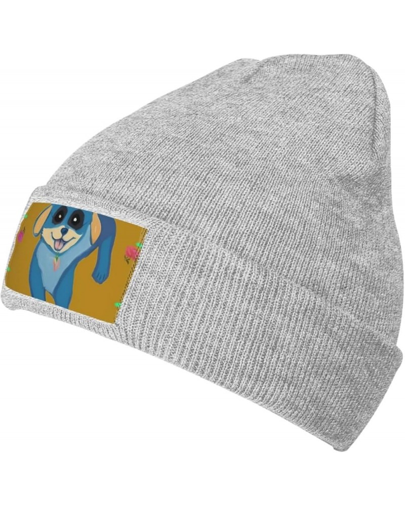 Happy Cartoon Dog Men Women Warm Knitted Woolen Hat for Winter Outdoor Activities Christmas Thanksgiving Gift Black Gray $12....