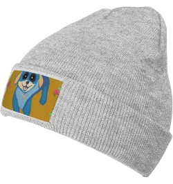 Happy Cartoon Dog Men Women Warm Knitted Woolen Hat for Winter Outdoor Activities Christmas Thanksgiving Gift Black Gray $12....