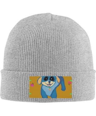 Happy Cartoon Dog Men Women Warm Knitted Woolen Hat for Winter Outdoor Activities Christmas Thanksgiving Gift Black Gray $12....