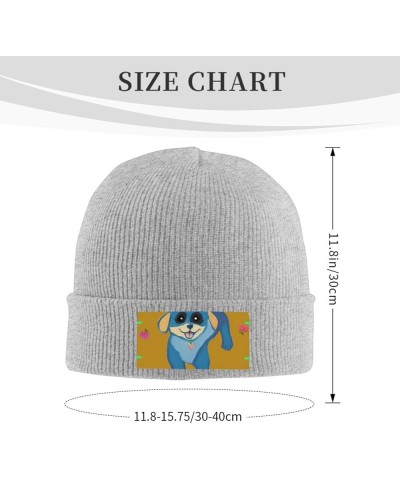 Happy Cartoon Dog Men Women Warm Knitted Woolen Hat for Winter Outdoor Activities Christmas Thanksgiving Gift Black Gray $12....