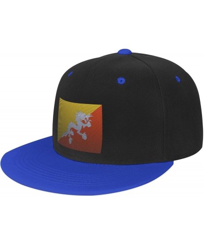 Flag of Bhutan Knitting Effect Baseball Cap for Men Women Snapback Hat Adjustable Flat Bill Hats Blue $14.34 Baseball Caps