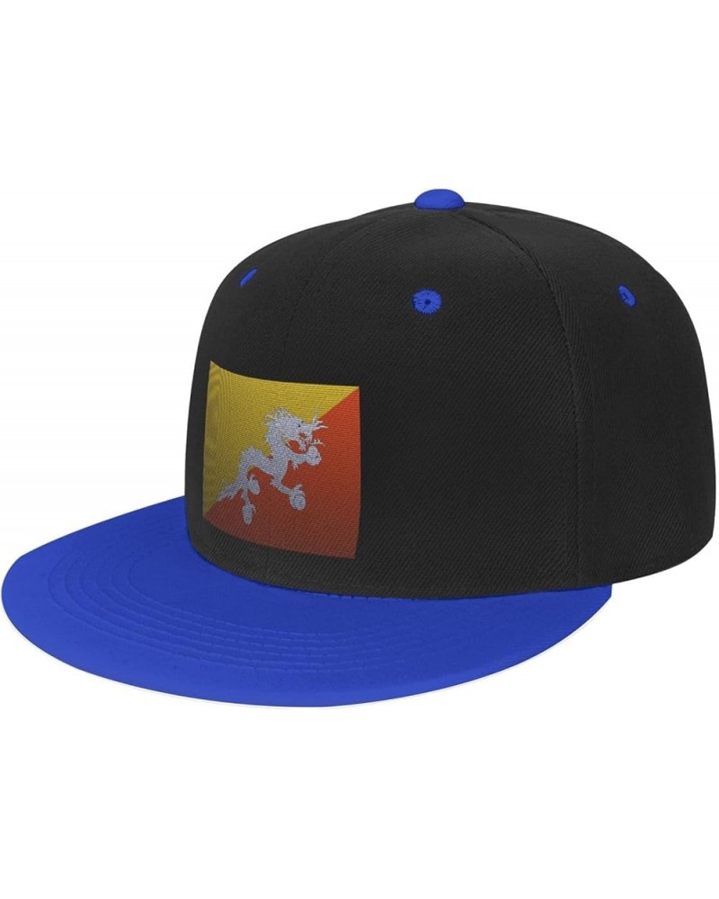 Flag of Bhutan Knitting Effect Baseball Cap for Men Women Snapback Hat Adjustable Flat Bill Hats Blue $14.34 Baseball Caps