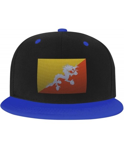 Flag of Bhutan Knitting Effect Baseball Cap for Men Women Snapback Hat Adjustable Flat Bill Hats Blue $14.34 Baseball Caps