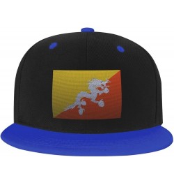 Flag of Bhutan Knitting Effect Baseball Cap for Men Women Snapback Hat Adjustable Flat Bill Hats Blue $14.34 Baseball Caps