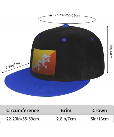 Flag of Bhutan Knitting Effect Baseball Cap for Men Women Snapback Hat Adjustable Flat Bill Hats Blue $14.34 Baseball Caps