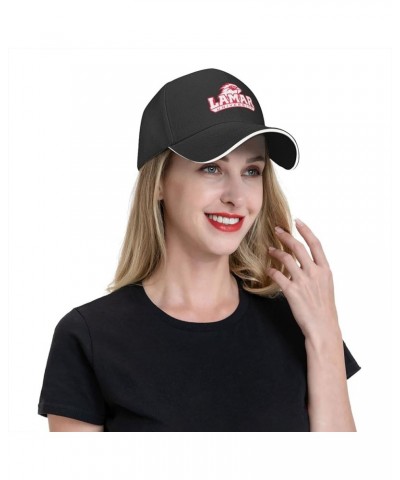 Lamar University Unisex Classic Hat Adjustable Fashion Casquette for Men Women Black $11.19 Baseball Caps