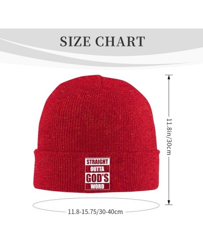 Straight Outta Gods Word Funny Religion Jesus Christian Beanie Hat Men Winter Hat Knit Hat Women Skull Cap Black Red $10.55 S...