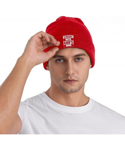 Straight Outta Gods Word Funny Religion Jesus Christian Beanie Hat Men Winter Hat Knit Hat Women Skull Cap Black Red $10.55 S...