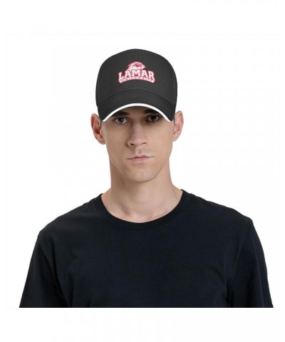 Lamar University Unisex Classic Hat Adjustable Fashion Casquette for Men Women Black $11.19 Baseball Caps