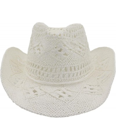 Sunshade Straw Hat Hand-Woven Cowboy Hat for Women & Men Western Cowgirl Hat Wide Brim Sun Hat for Couples Kh $9.87 Cowboy Hats