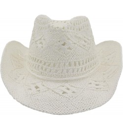 Sunshade Straw Hat Hand-Woven Cowboy Hat for Women & Men Western Cowgirl Hat Wide Brim Sun Hat for Couples Kh $9.87 Cowboy Hats