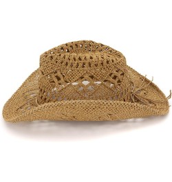 Sunshade Straw Hat Hand-Woven Cowboy Hat for Women & Men Western Cowgirl Hat Wide Brim Sun Hat for Couples Kh $9.87 Cowboy Hats