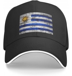 Uruguay Flag Comfortable Sandwich Bill Cap Perfect for Leisure Black $11.71 Baseball Caps