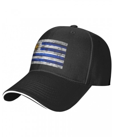 Uruguay Flag Comfortable Sandwich Bill Cap Perfect for Leisure Black $11.71 Baseball Caps