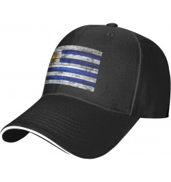 Uruguay Flag Comfortable Sandwich Bill Cap Perfect for Leisure Black $11.71 Baseball Caps