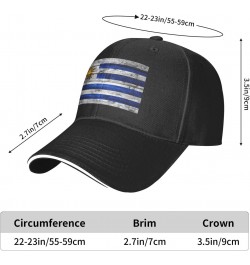 Uruguay Flag Comfortable Sandwich Bill Cap Perfect for Leisure Black $11.71 Baseball Caps