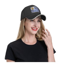 Uruguay Flag Comfortable Sandwich Bill Cap Perfect for Leisure Black $11.71 Baseball Caps