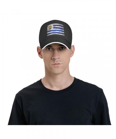 Uruguay Flag Comfortable Sandwich Bill Cap Perfect for Leisure Black $11.71 Baseball Caps