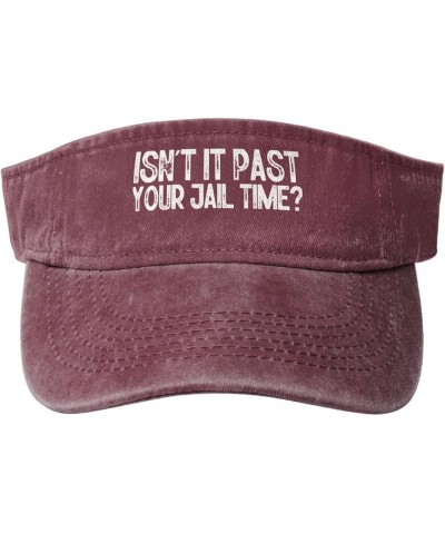 Funny Isn't It Past Your Jail Time Sun Visor Hats Cotton Empty Top Baseball Cap Sports Sun Cap for Men Women,Black Red $9.97 ...