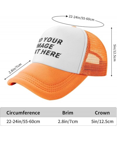 Custom Hat Your Design Here Add Your Name Text Logo Customized Made Trucker Hats Orange $7.63 Baseball Caps