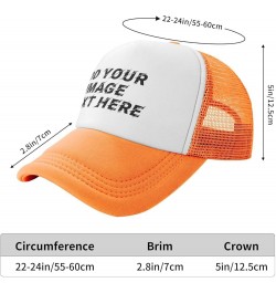 Custom Hat Your Design Here Add Your Name Text Logo Customized Made Trucker Hats Orange $7.63 Baseball Caps