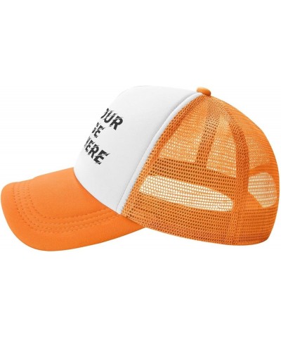 Custom Hat Your Design Here Add Your Name Text Logo Customized Made Trucker Hats Orange $7.63 Baseball Caps