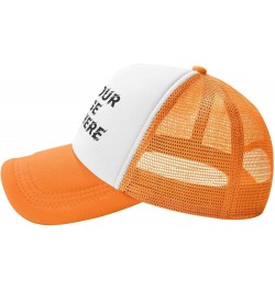 Custom Hat Your Design Here Add Your Name Text Logo Customized Made Trucker Hats Orange $7.63 Baseball Caps