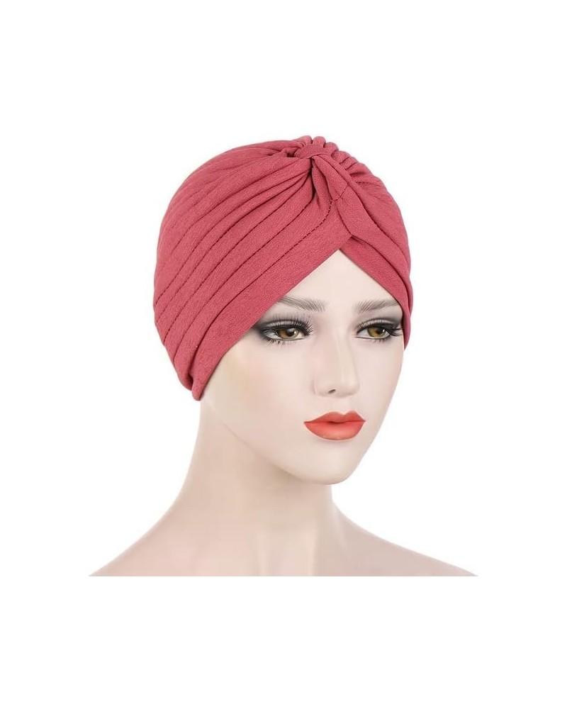 Arrived Summer Auto Gele Muslim Turbans Bamboo Hemp Indian Hat Pleated Simple Toque Black Red $14.21 Skullies & Beanies