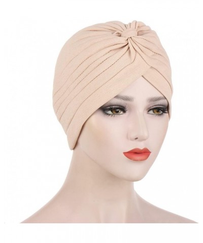 Arrived Summer Auto Gele Muslim Turbans Bamboo Hemp Indian Hat Pleated Simple Toque Black Red $14.21 Skullies & Beanies