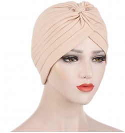 Arrived Summer Auto Gele Muslim Turbans Bamboo Hemp Indian Hat Pleated Simple Toque Black Red $14.21 Skullies & Beanies