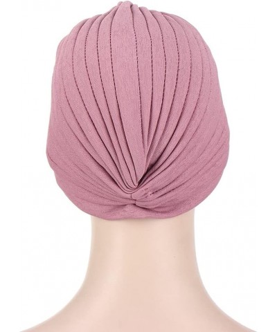 Arrived Summer Auto Gele Muslim Turbans Bamboo Hemp Indian Hat Pleated Simple Toque Black Red $14.21 Skullies & Beanies