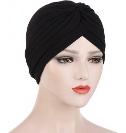 Arrived Summer Auto Gele Muslim Turbans Bamboo Hemp Indian Hat Pleated Simple Toque Black Red $14.21 Skullies & Beanies