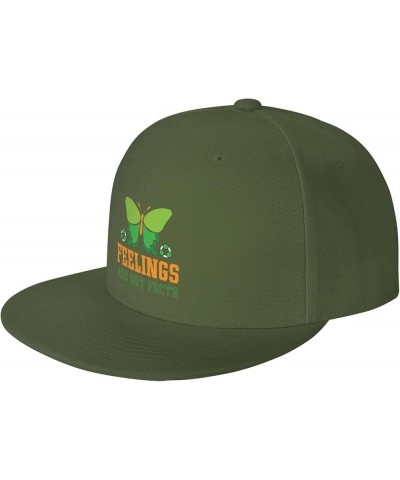 Feelings are Not Facts Baseball Cap for Men Women Snapback Hat Trucker Flat Bill Caps Sun Hat Moss Green $14.97 Baseball Caps