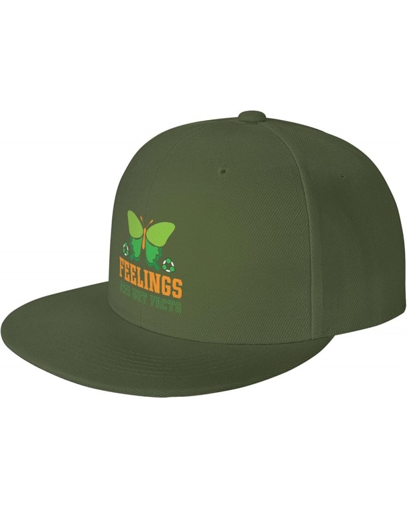 Feelings are Not Facts Baseball Cap for Men Women Snapback Hat Trucker Flat Bill Caps Sun Hat Moss Green $14.97 Baseball Caps