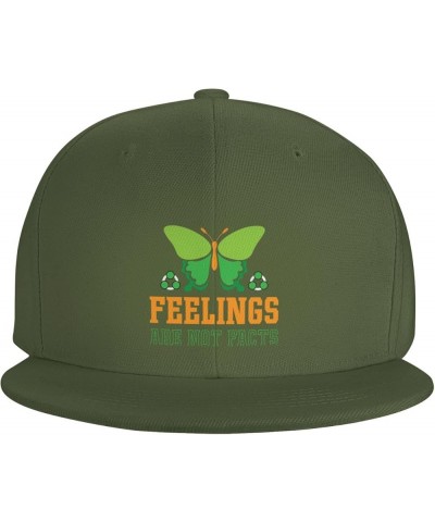 Feelings are Not Facts Baseball Cap for Men Women Snapback Hat Trucker Flat Bill Caps Sun Hat Moss Green $14.97 Baseball Caps