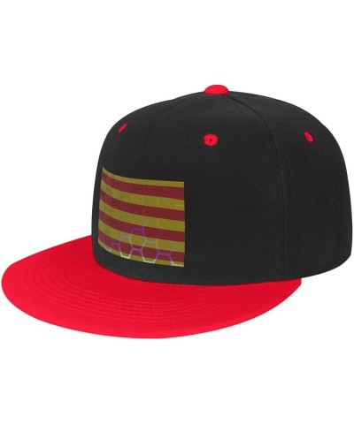 Flag of Catalonia Baseball Cap for Men Women Snapback Hat Adjustable Flat Bill Hats Red $13.60 Baseball Caps