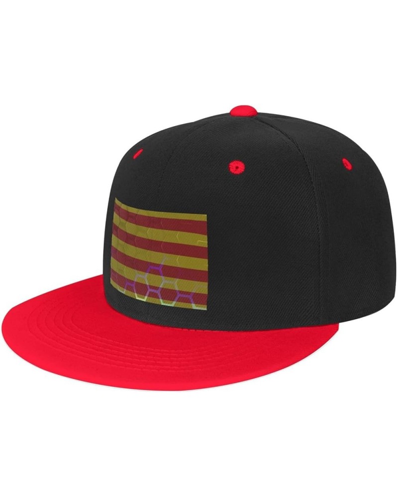 Flag of Catalonia Baseball Cap for Men Women Snapback Hat Adjustable Flat Bill Hats Red $13.60 Baseball Caps