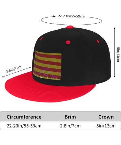 Flag of Catalonia Baseball Cap for Men Women Snapback Hat Adjustable Flat Bill Hats Red $13.60 Baseball Caps