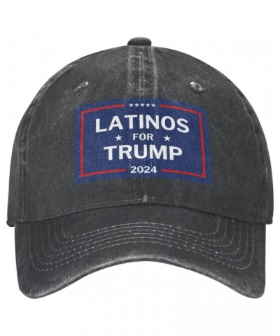 Latinos for Trump Hat Donald Trump 2024 Hat Women Men Washed Baseball Cap Funny Trucker Hat Black $9.01 Baseball Caps