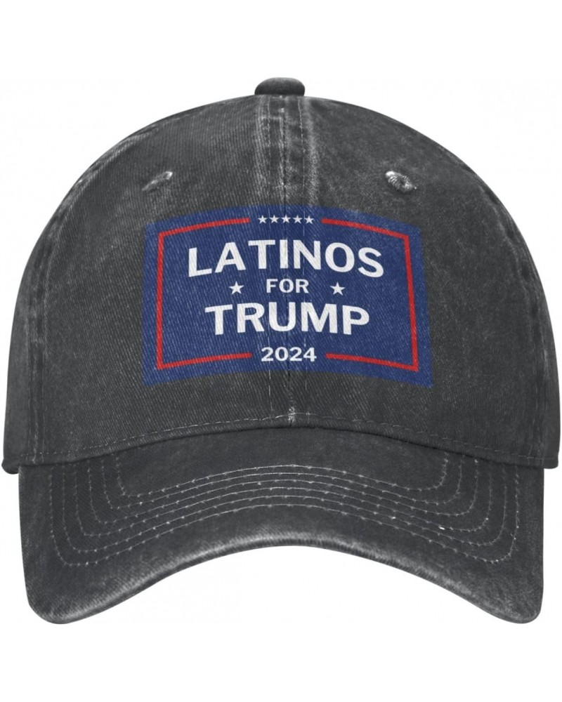 Latinos for Trump Hat Donald Trump 2024 Hat Women Men Washed Baseball Cap Funny Trucker Hat Black $9.01 Baseball Caps